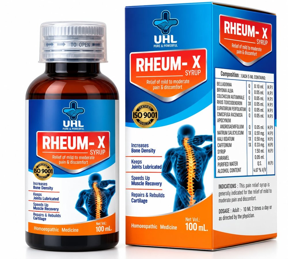 RHEUM-X Pain & Arthritis Relief Syrup — UHL homoeopathic 100ml pack